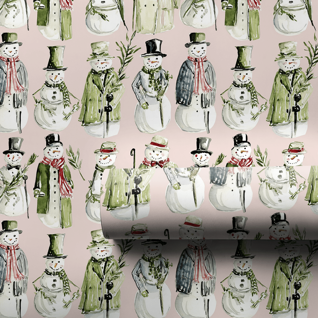 Cotton Candy Snowmen - Wrapping Paper - Aspen & Arlo