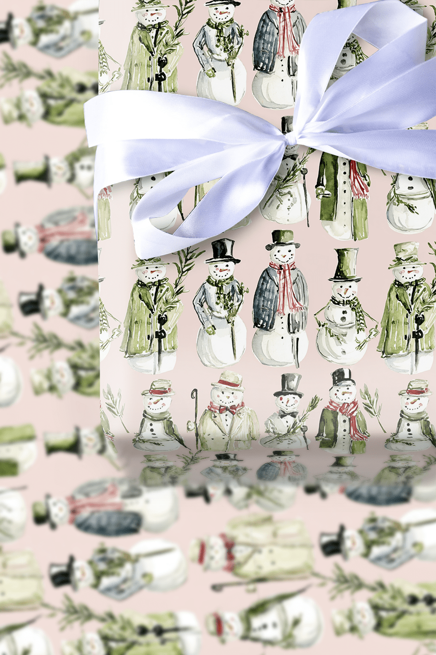 Cotton Candy Snowmen - Wrapping Paper - Aspen & Arlo
