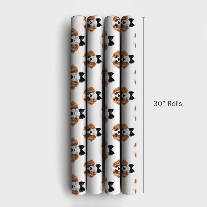 Black Tie with the Cavalier King Charles - Wrapping Paper - Aspen & Arlo