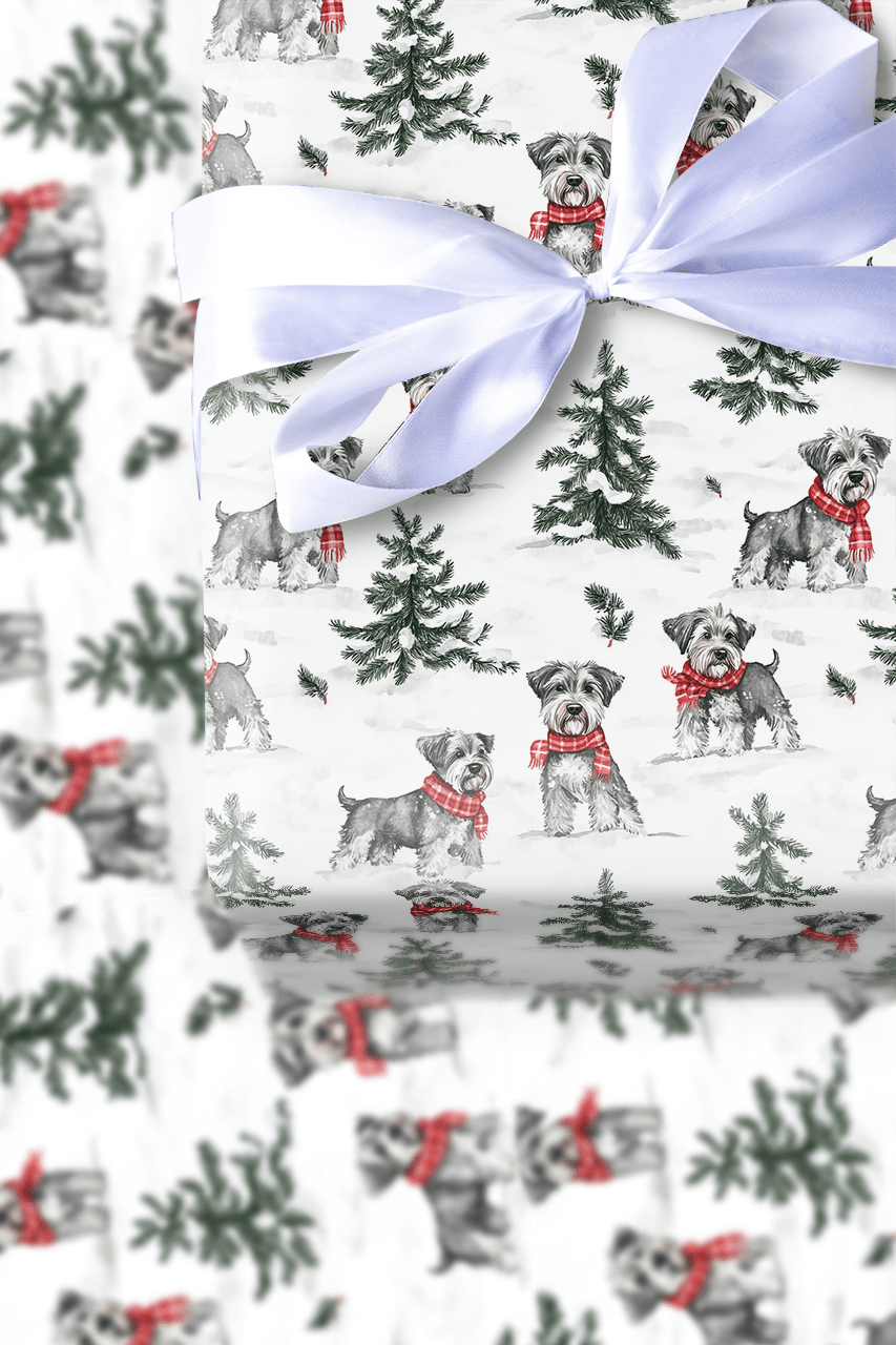 Snow Day for Schnauzers - Wrapping Paper - Aspen & Arlo