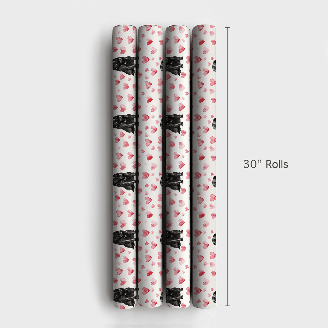 Black Lab Valentine - Wrapping Paper - Aspen & Arlo