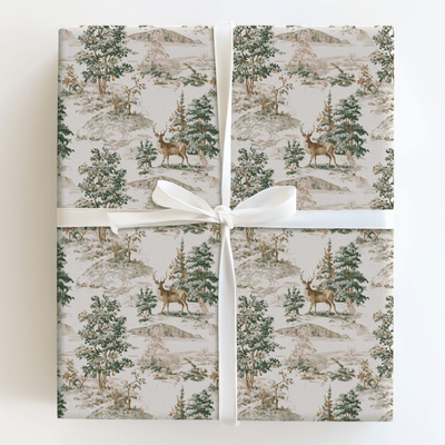 Woodland Stag Toile - Wrapping Paper - Aspen & Arlo
