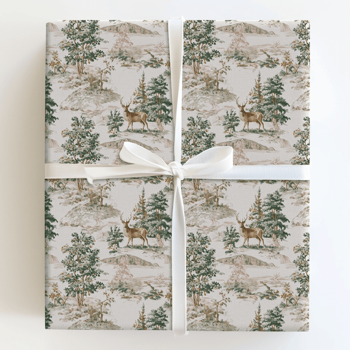 Woodland Stag Toile - Wrapping Paper - Aspen & Arlo