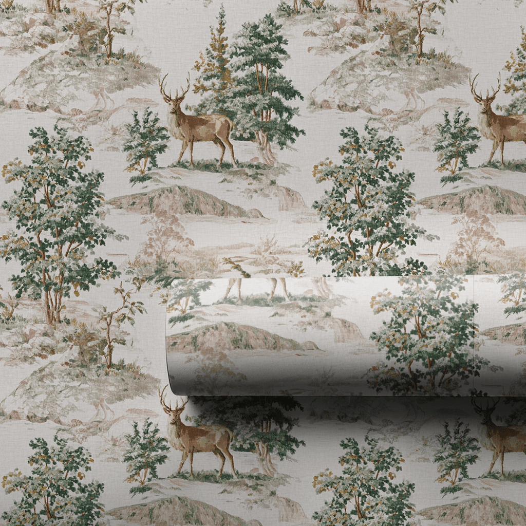 Woodland Stag Toile - Wrapping Paper - Aspen & Arlo