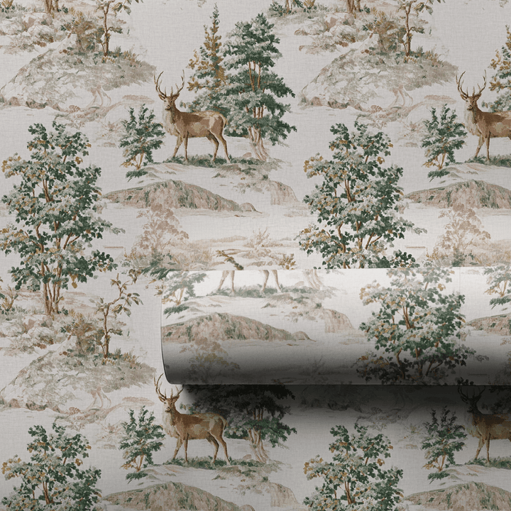 Woodland Stag Toile - Wrapping Paper - Aspen & Arlo