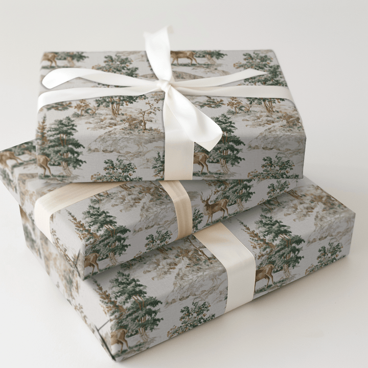 Woodland Stag Toile - Wrapping Paper - Aspen & Arlo