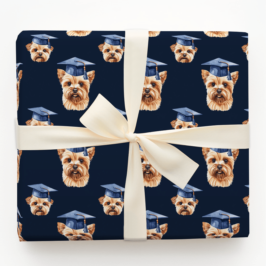 Yorkie Wrapping Paper Yorkie Graduate Wrapping Paper: Yorkie Dog Gift Wrap – Aspen & Arlo