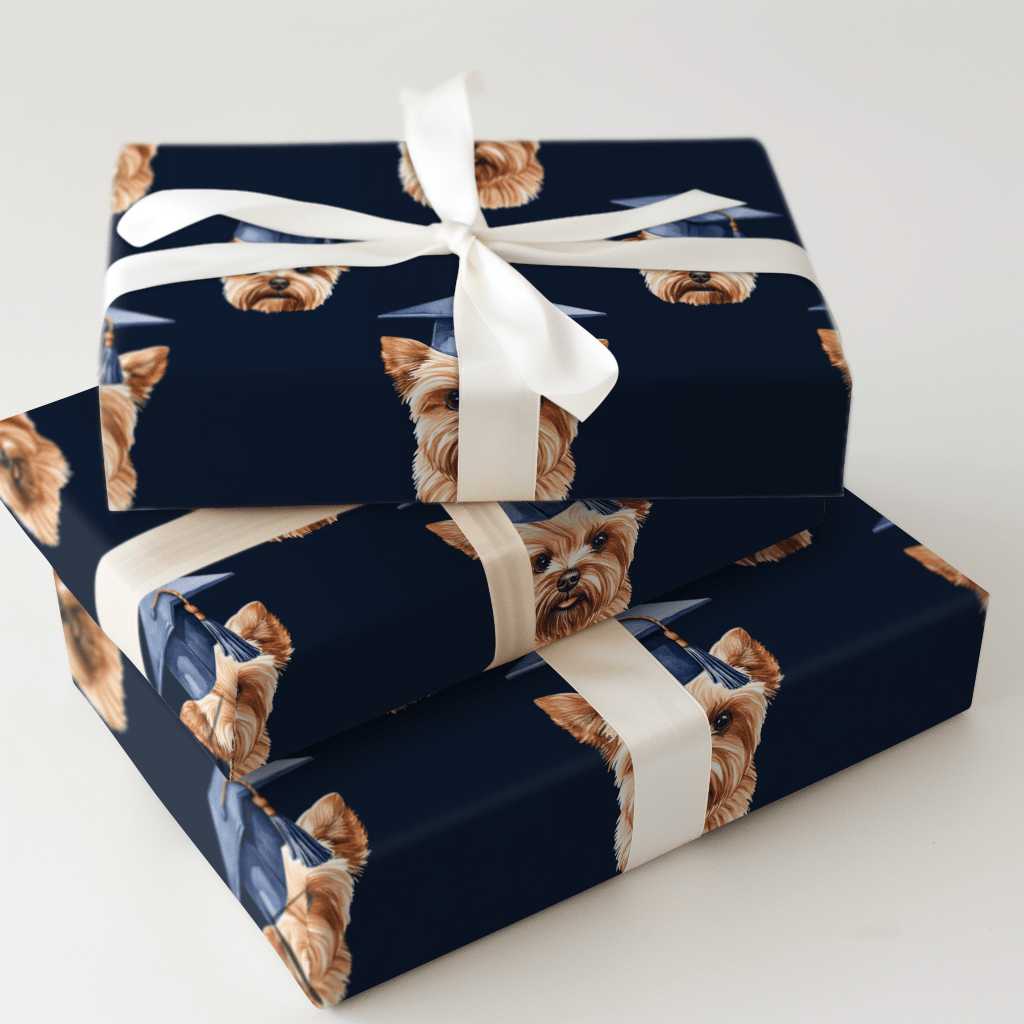 Yorkie Graduate - Wrapping Paper - Aspen & Arlo