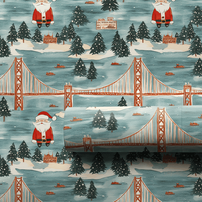 Santa San Francisco - Wrapping Paper - Aspen & Arlo