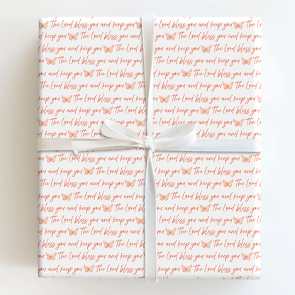 Blessed in Peach - Wrapping Paper - Aspen & Arlo