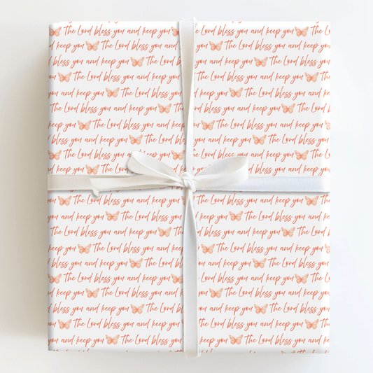 Blessed in Peach - Wrapping Paper - Aspen & Arlo