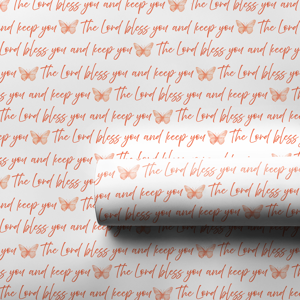 Blessed in Peach - Wrapping Paper - Aspen & Arlo