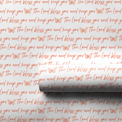 Blessed in Peach - Wrapping Paper - Aspen & Arlo