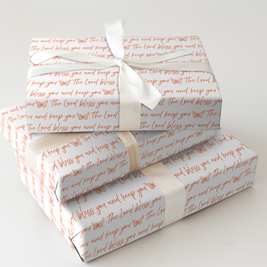 Blessed in Peach - Wrapping Paper - Aspen & Arlo