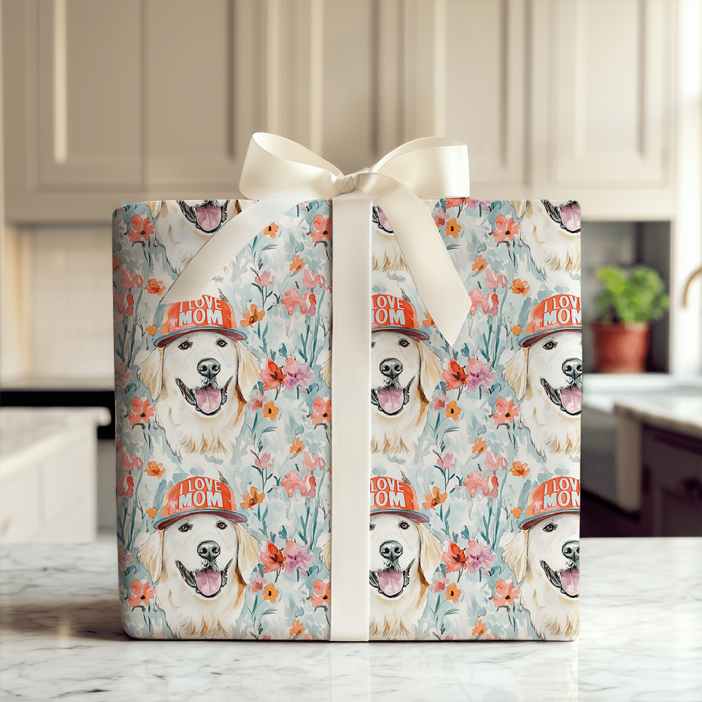 Mom's Favorite White Golden - Wrapping Paper - Aspen & Arlo