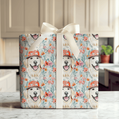 Mom's Favorite White Golden - Wrapping Paper - Aspen & Arlo