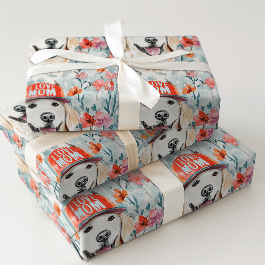 Mom's Favorite White Golden - Wrapping Paper - Aspen & Arlo