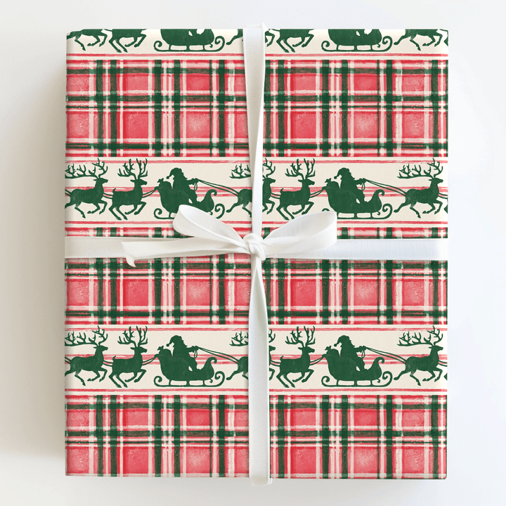 Sleigh Bells Plaid - Wrapping Paper - Aspen & Arlo