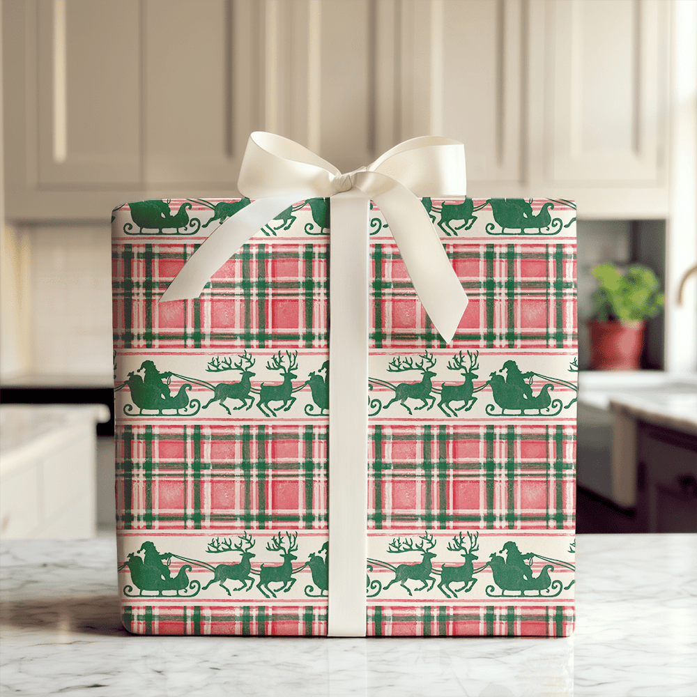 Sleigh Bells Plaid - Wrapping Paper - Aspen & Arlo