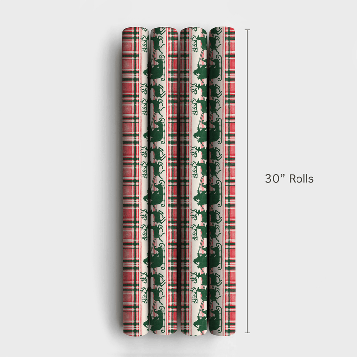 Sleigh Bells Plaid - Wrapping Paper - Aspen & Arlo