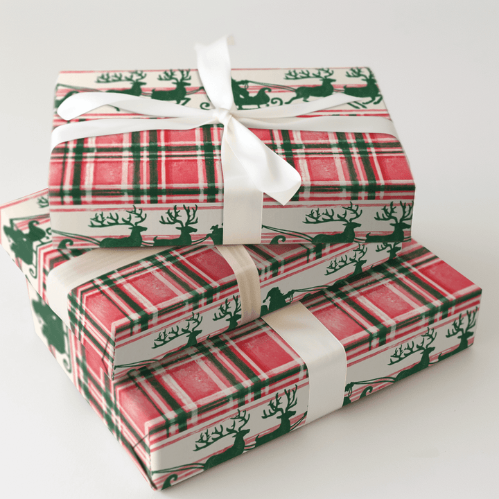 Sleigh Bells Plaid - Wrapping Paper - Aspen & Arlo