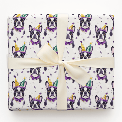 Mardi Gras Boston Terrier - Wrapping Paper - Aspen & Arlo