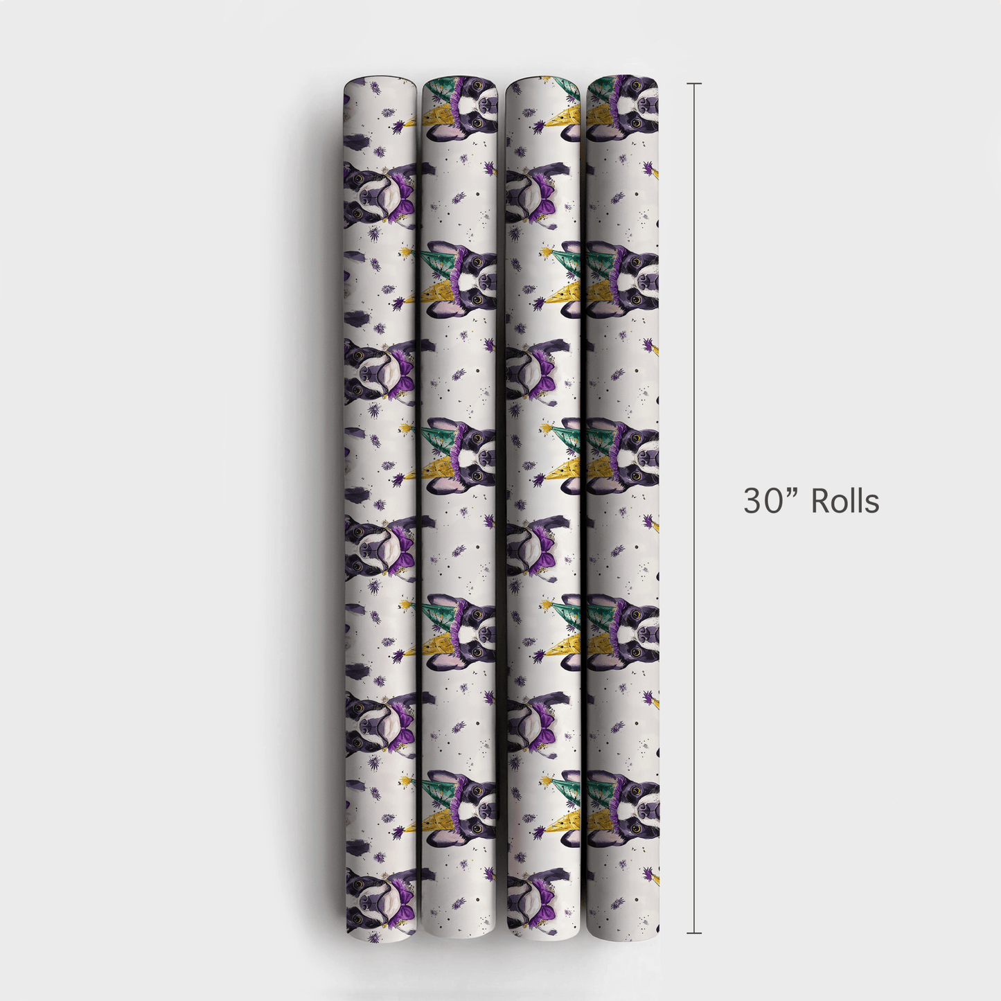 Mardi Gras Boston Terrier - Wrapping Paper - Aspen & Arlo