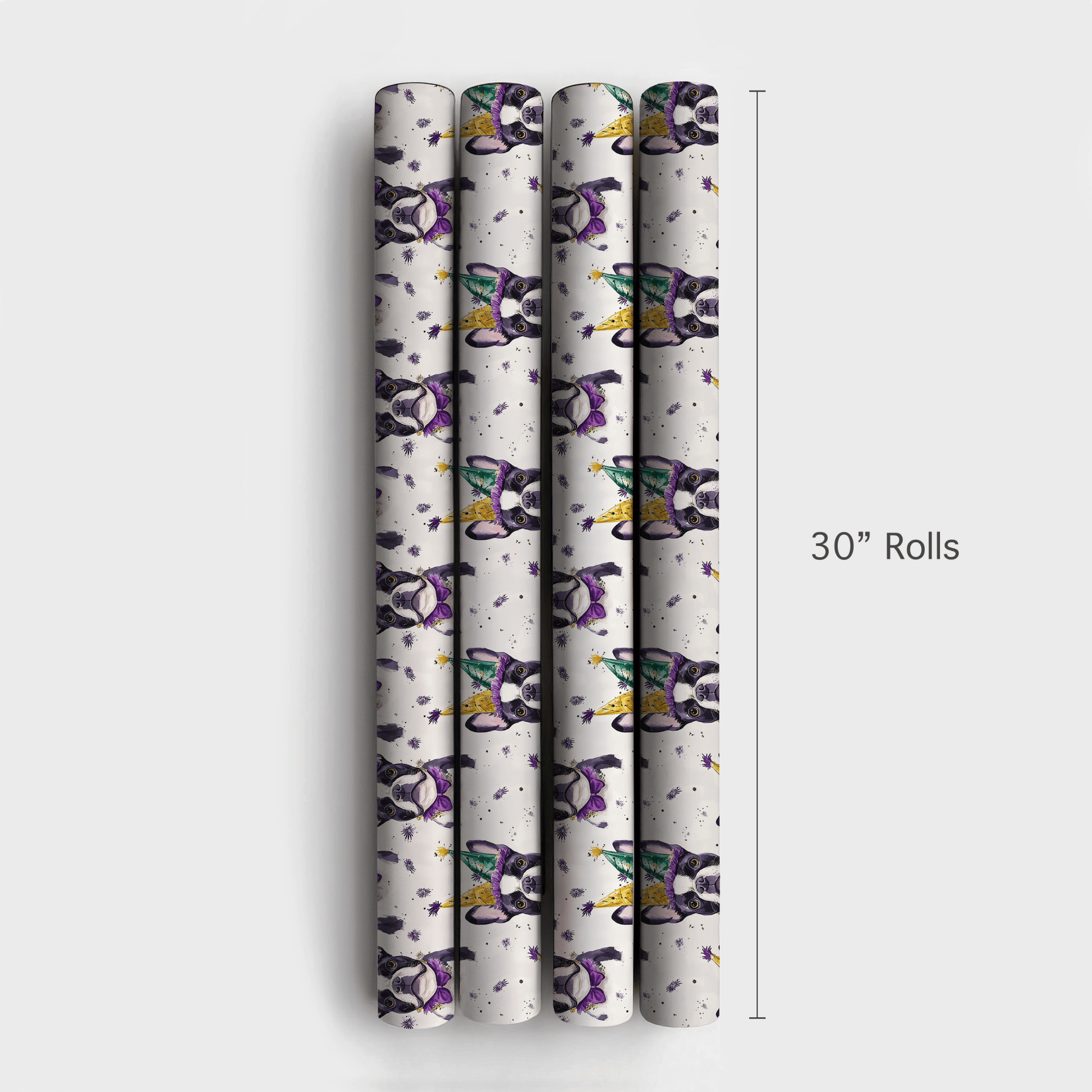 Mardi Gras Boston Terrier - Wrapping Paper - Aspen & Arlo