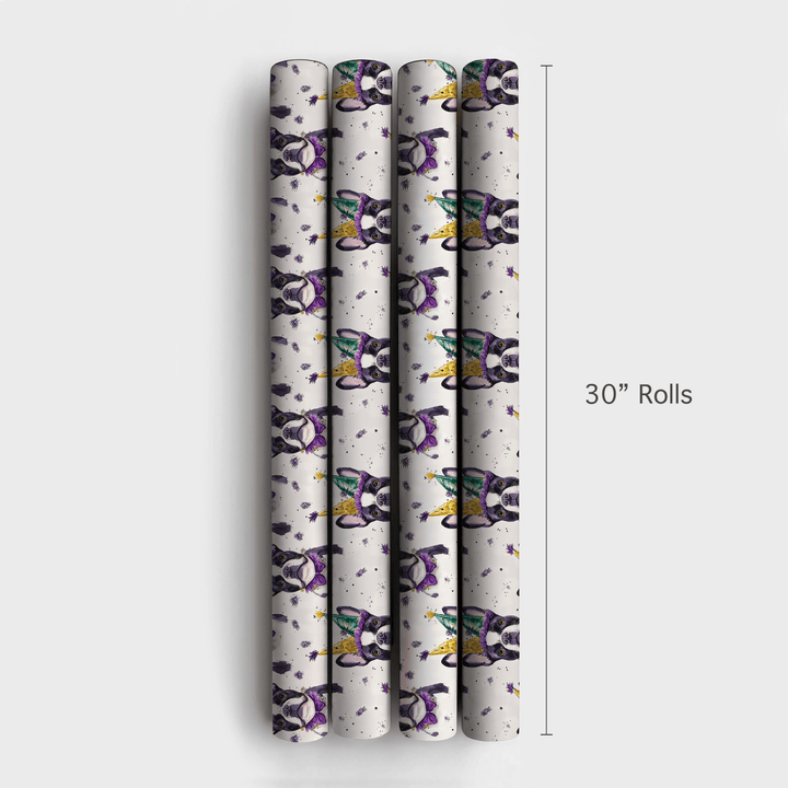 Mardi Gras Boston Terrier - Wrapping Paper - Aspen & Arlo
