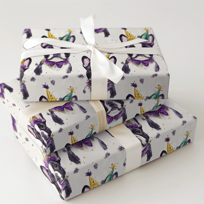 Mardi Gras Boston Terrier - Wrapping Paper - Aspen & Arlo