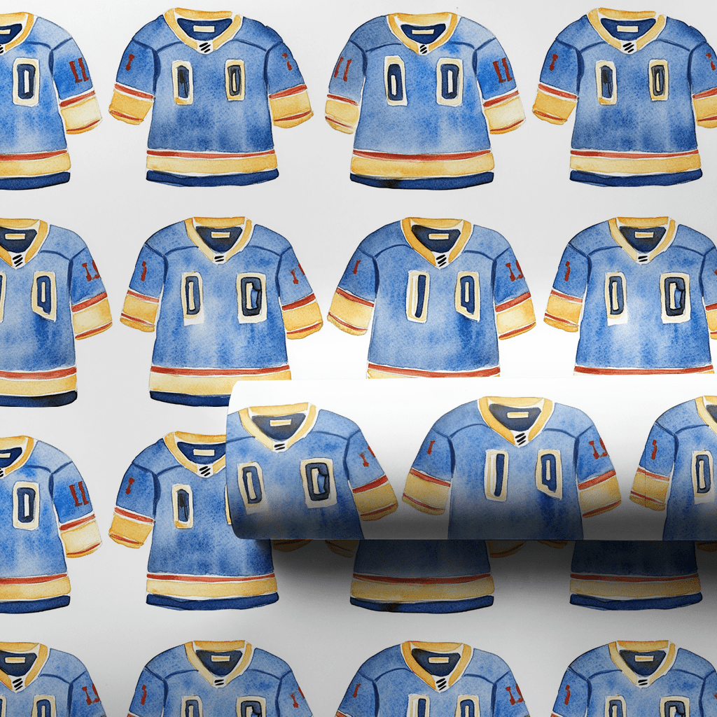 Penalty Box Blue - Wrapping Paper - Aspen & Arlo