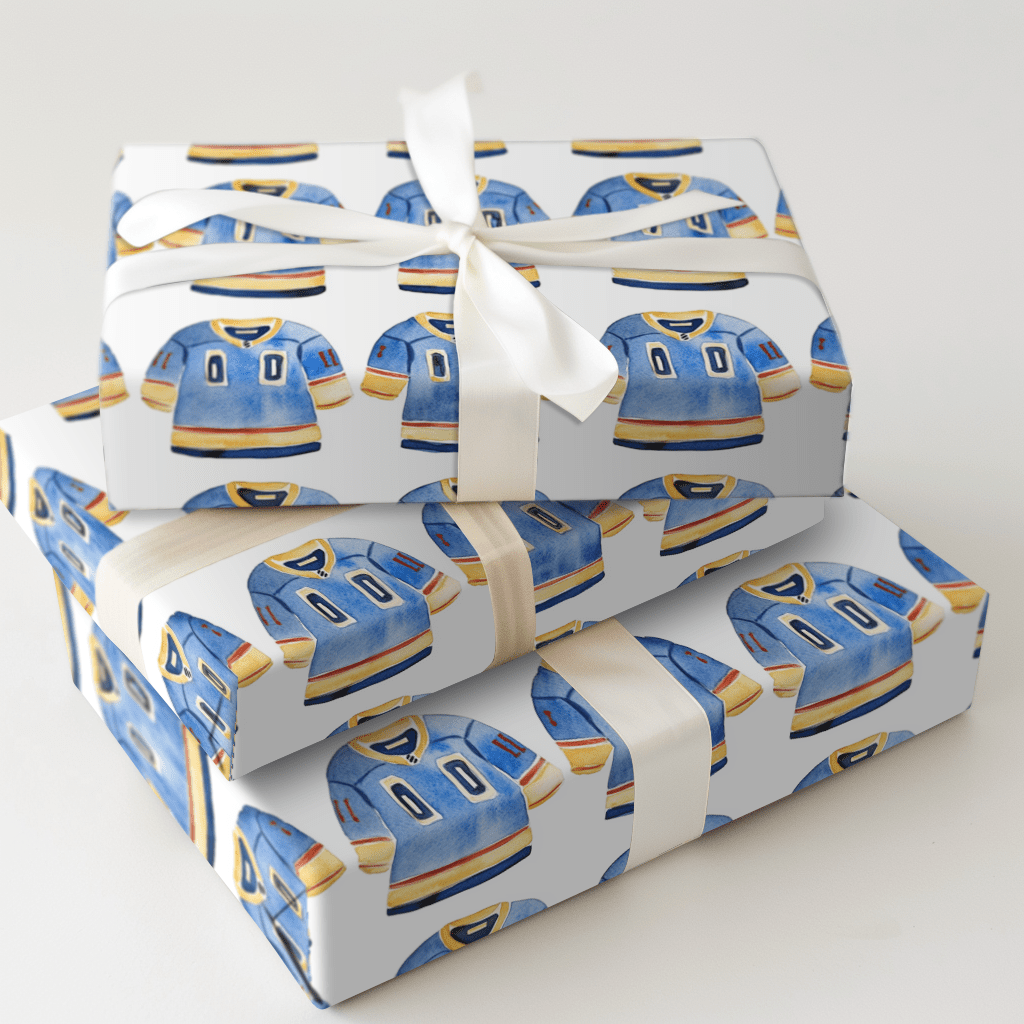 Penalty Box Blue - Wrapping Paper - Aspen & Arlo