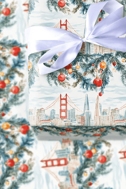 Bridge Over Holiday - Wrapping Paper - Aspen & Arlo