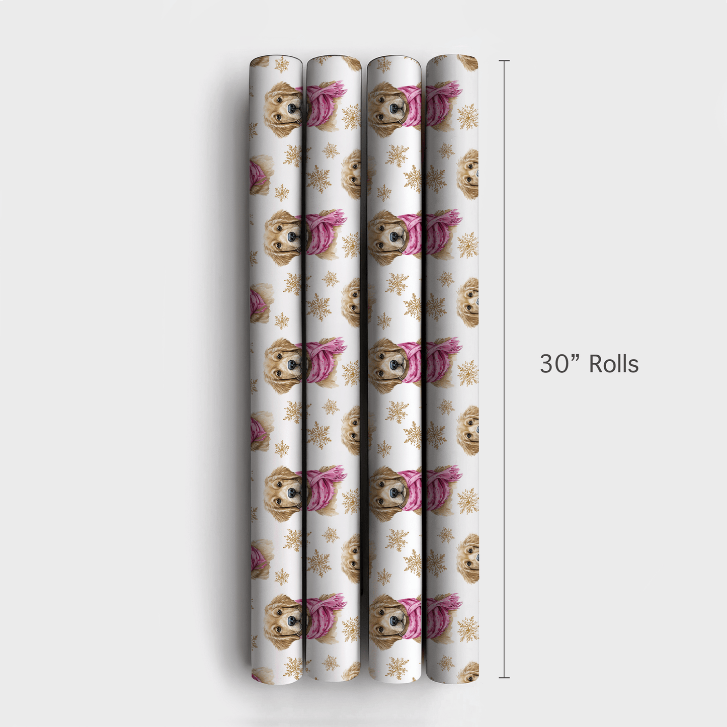Pink and Gold Retriever - Wrapping Paper - Aspen & Arlo