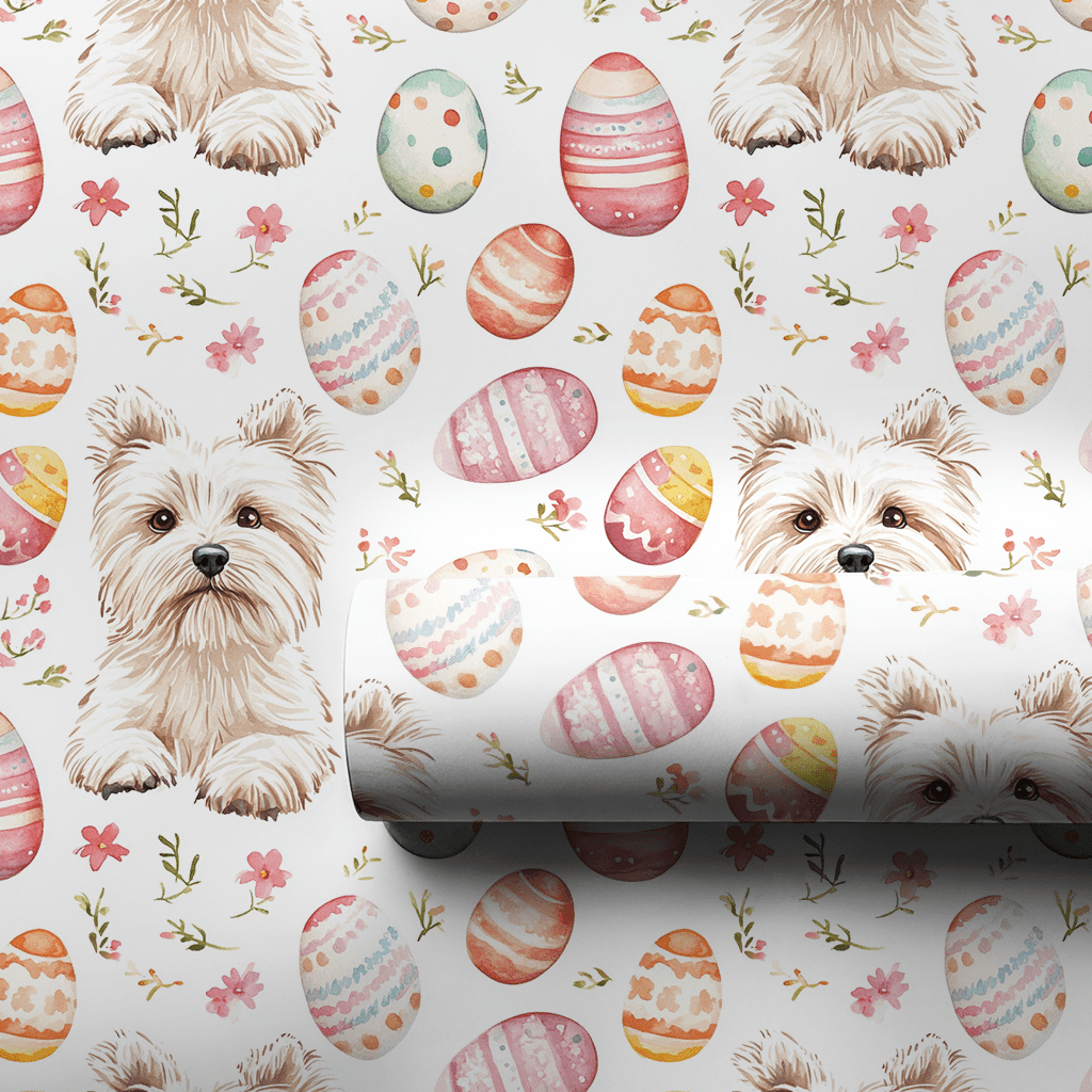 Easter Eggs with the Westie - Wrapping Paper - Aspen & Arlo