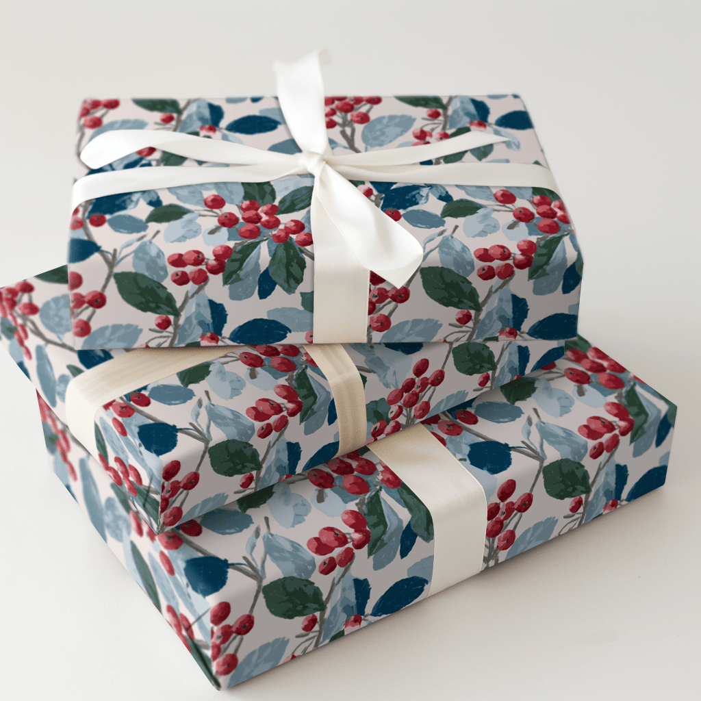 Crimson Berries - Wrapping Paper - Aspen & Arlo