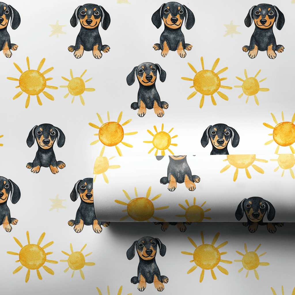 Sunny Day with the Dachshunds - Wrapping Paper - Aspen & Arlo