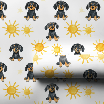 Sunny Day with the Dachshunds - Wrapping Paper - Aspen & Arlo