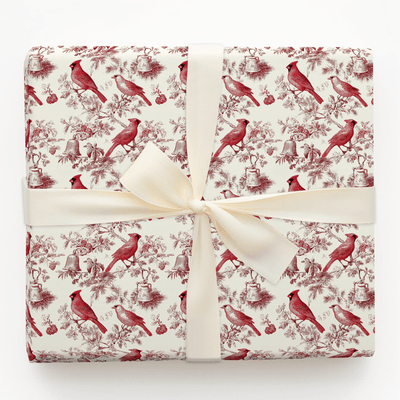 Cardinals & Bells Toile - Wrapping Paper - Aspen & Arlo