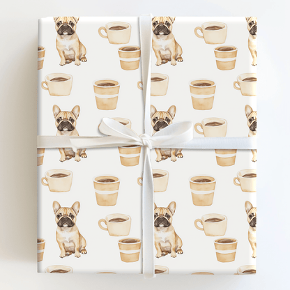 Coffee Day with the Tan Frenchie - Wrapping Paper - Aspen & Arlo