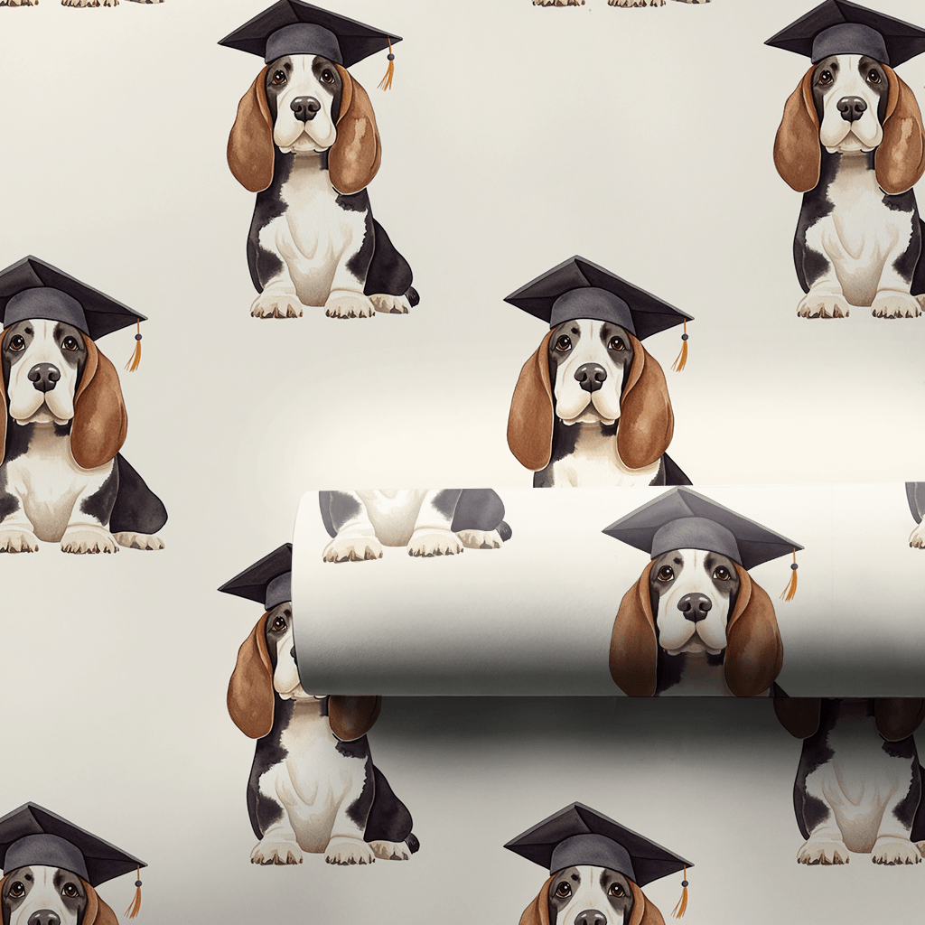 Basset Hound Graduate - Wrapping Paper - Aspen & Arlo