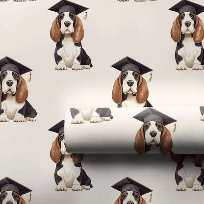 Basset Hound Graduate - Wrapping Paper - Aspen & Arlo