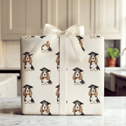 Basset Hound Graduate - Wrapping Paper - Aspen & Arlo