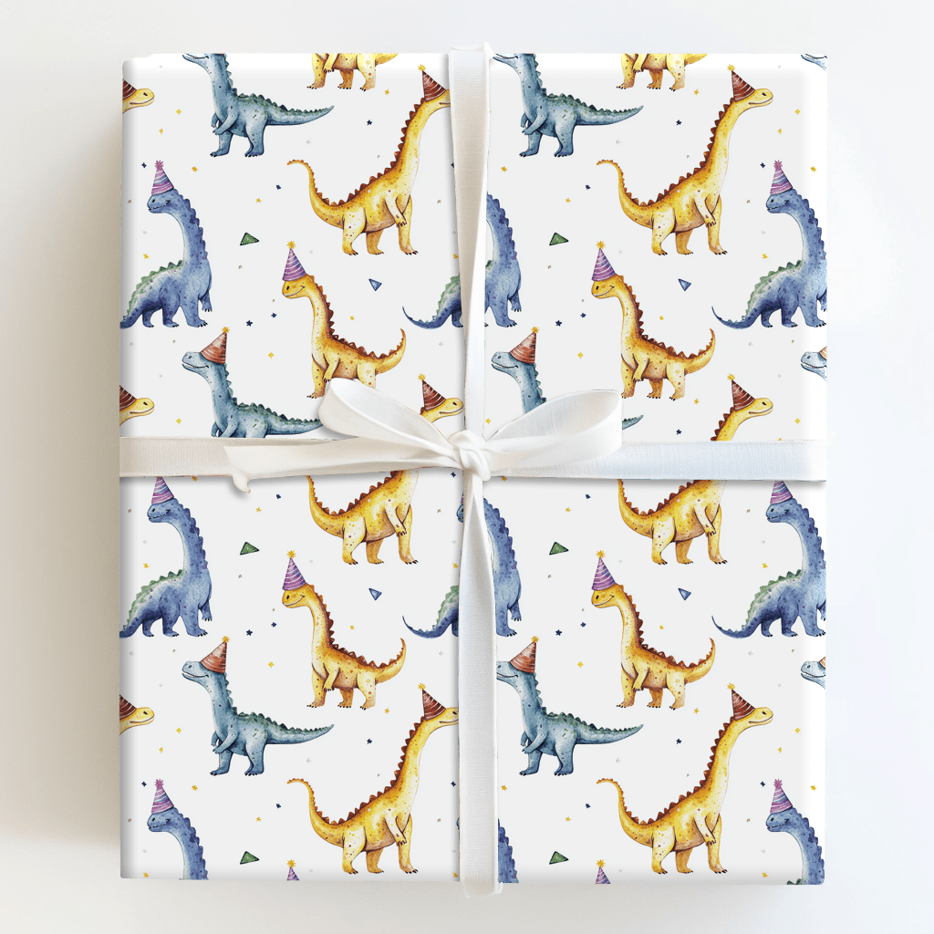 Dino Party Hat - Wrapping Paper - Aspen & Arlo