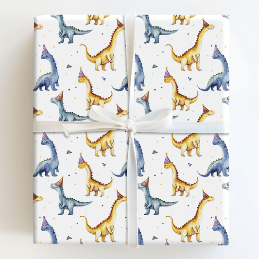 Dino Party Hat - Wrapping Paper - Aspen & Arlo