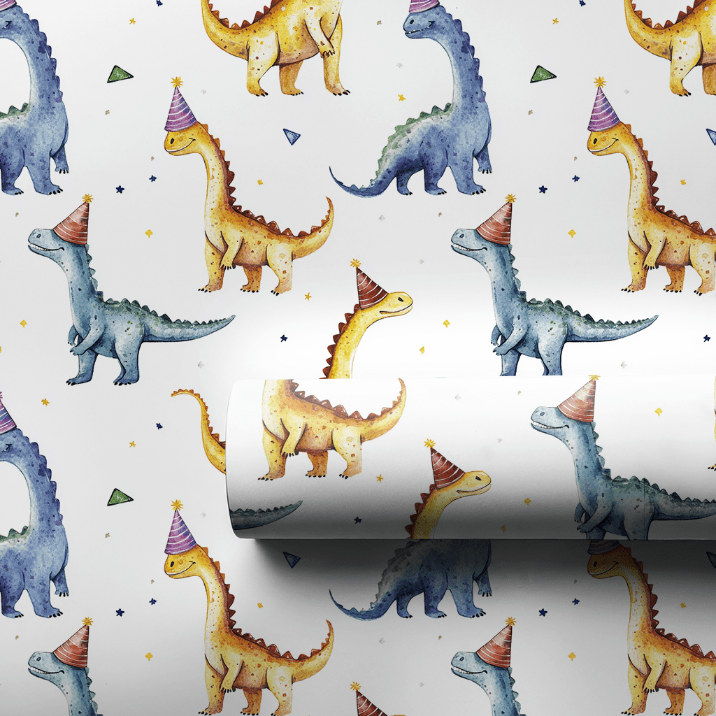 Dino Party Hat - Wrapping Paper - Aspen & Arlo