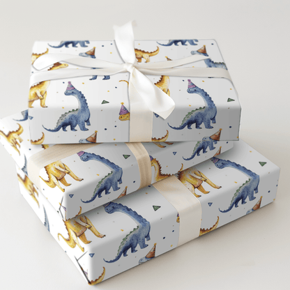 Dino Party Hat - Wrapping Paper - Aspen & Arlo
