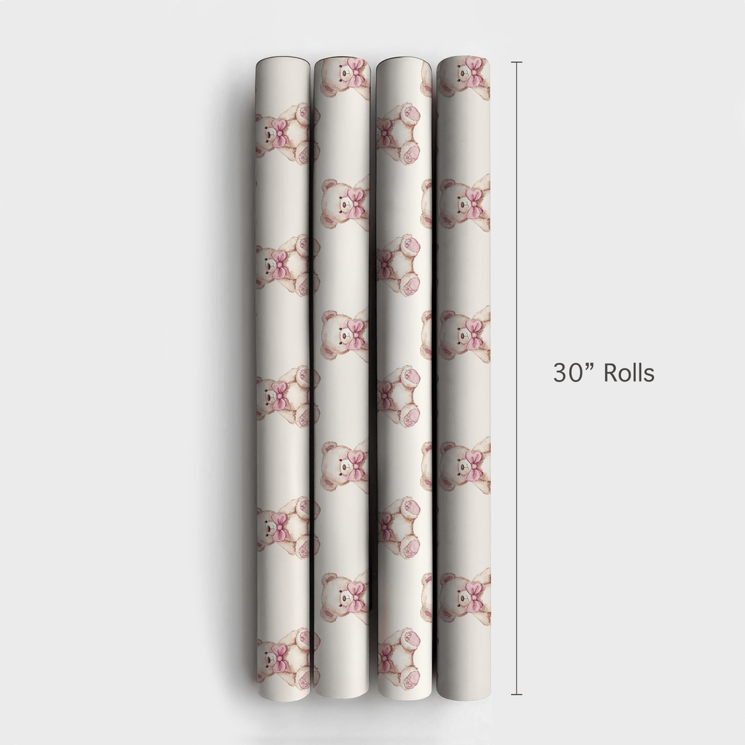 Pink Teddy - Wrapping Paper - Aspen & Arlo
