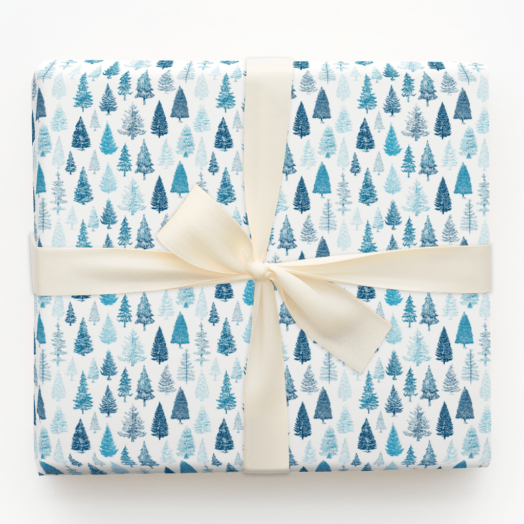 Icy Blue Tannenbaum - Wrapping Paper - Aspen & Arlo