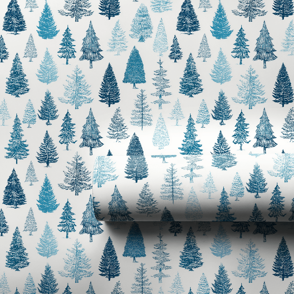Icy Blue Tannenbaum - Wrapping Paper - Aspen & Arlo